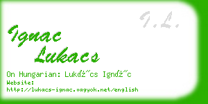 ignac lukacs business card